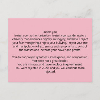 Postcard to Former President Trump