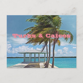 postcard, TURKS & CAICOS ISLANDS/PALM TREE, PIER, Postcard