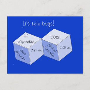 Postcard – Twin Birth Announcement