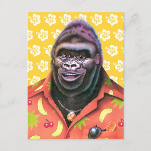 Postcard Vain Gorilla design