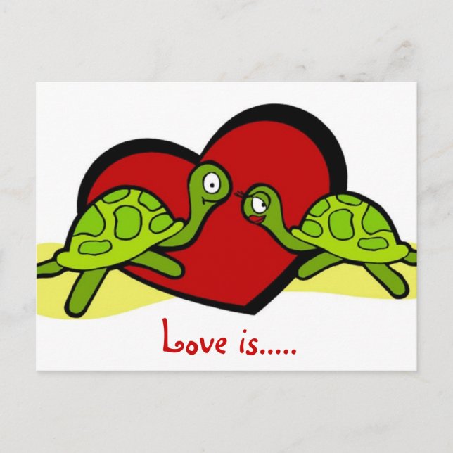 Postcard-Valentine Love Turtles Holiday Postcard (Front)