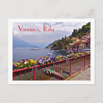 Postcard/varenna  Italy/flower-bedecked Promendade Postcard by whatawonderfulworld at Zazzle