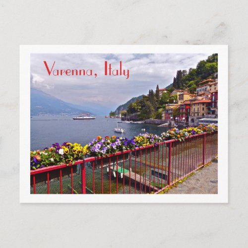 postcardVARENNA ITALYFLOWER_BEDECKED PROMENDADE Postcard