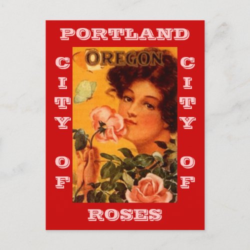 POSTCARD VINTAGE AD PORTLAND OREGON CITY OF ROSES