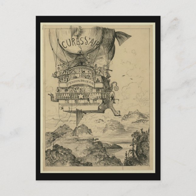 Postcard-Vintage Art-Hot Air Balloons 3 Postcard (Front)