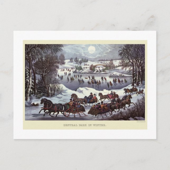 POSTCARD : VINTAGE CHRISTMAS : Central Park (Front)