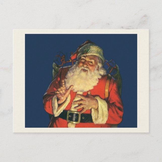 POSTCARD : VINTAGE CHRISTMAS : Santa Claus (Front)