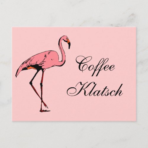 Postcard  Vintage Flamingo Coffee Klatsch Invite