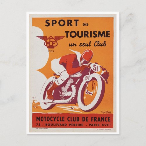 Postcard _ Vintage French Motorcycle Poster