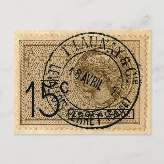 Postcard - Vintage French Postage Stamp illustrat (Front)
