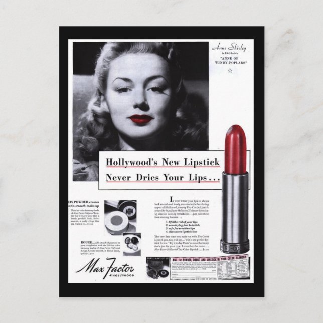 Postcard-Vintage Lipstick Advertisement Postcard (Front)