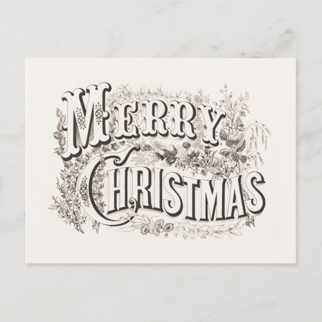 POSTCARD : VINTAGE MERRY CHRISTMAS (Front)