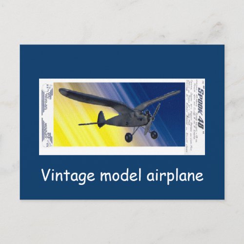 Postcard _  Vintage model airplane _ Spook