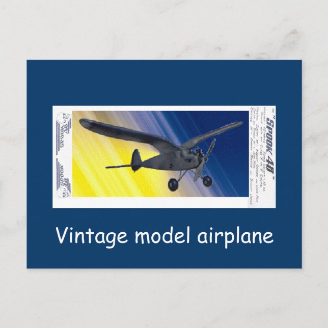 Postcard -  Vintage model airplane - Spook (Front)