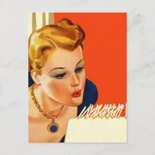 Retro Woman Birthday Cards Zazzle