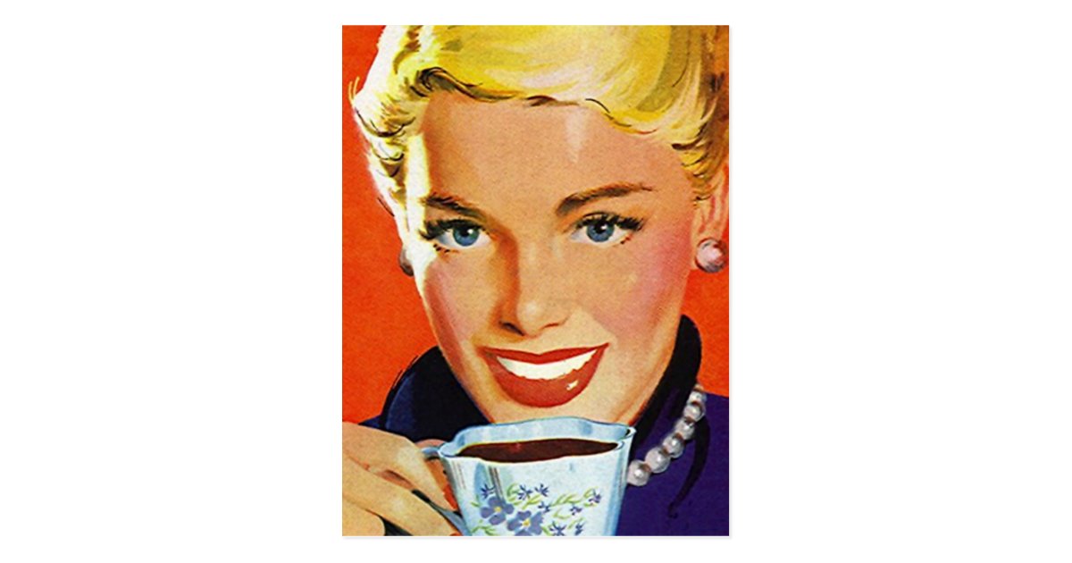 Postcard Vintage Retro Coffee Klatch Klatsch Pc Zazzle Com