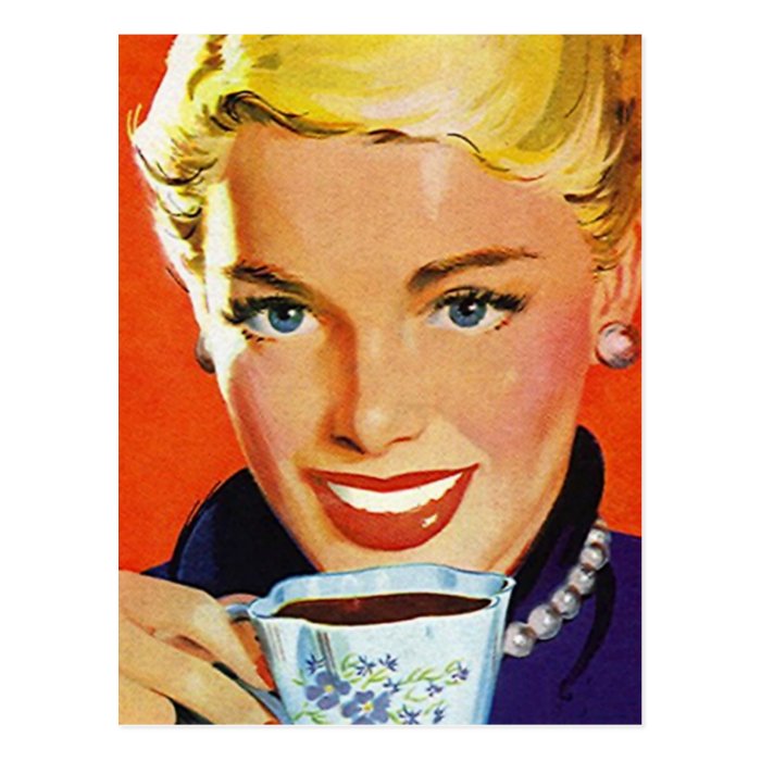 Postcard Vintage Retro Coffee Klatch Klatsch PC Zazzle