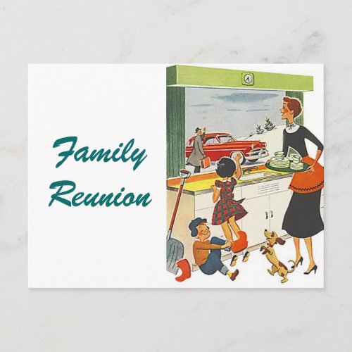 Postcard Vintage Retro Family Renuion Announcement