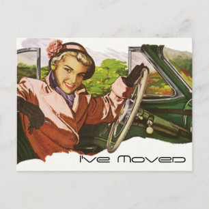 Postcard Vintage Retro Fun I've Moved New Address