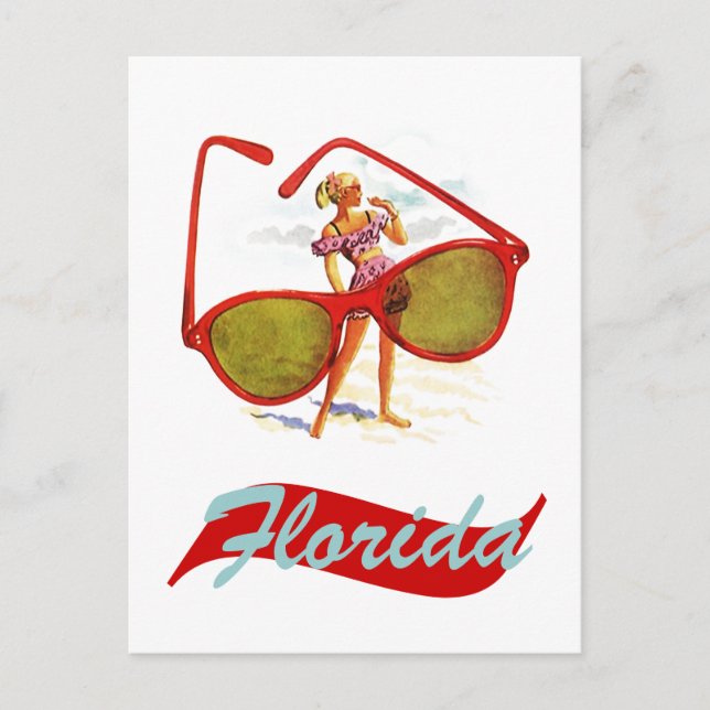 Postcard Vintage Retro Sunshine State Florida Fla (Front)