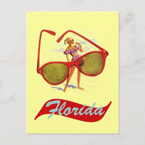 Postcard Vintage Retro Sunshine State Florida Fla