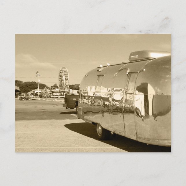 Postcard Vintage Retro Travel Trailer Camping Trip (Front)