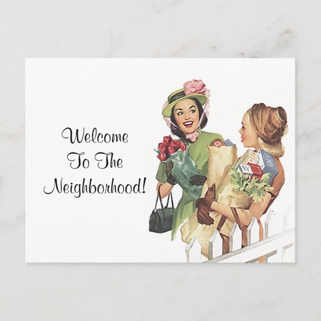 Postcard Vintage Retro Welcome To the Neighborhood (Front)