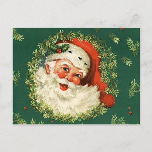 Postcard  Vintage Santa Holiday Postcard
