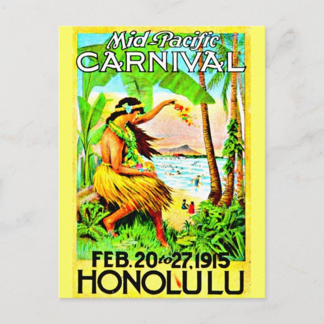 Postcard-Vintage Travel-Honolulu Postcard (Front)