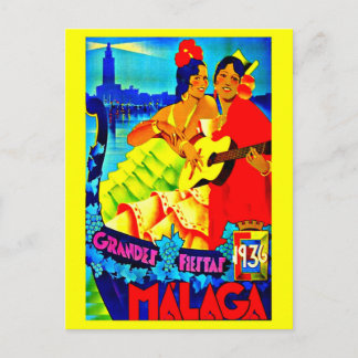 Postcard-Vintage Travel-Malaga Postcard