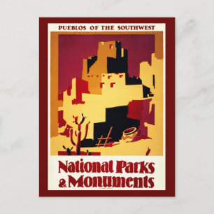 Postcard-VIntage Travel-Pueblos of Southwest Postcard