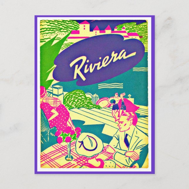 Postcard-Vintage Travel-Riviera Postcard (Front)