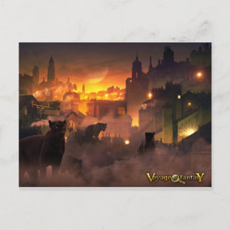 Postcard Voyage to Fantasy - Oriental Felines