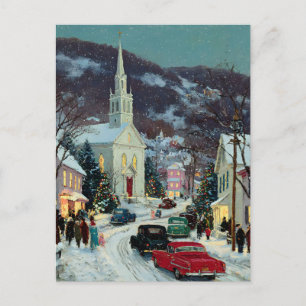 *POSTCARD w/MESSAGE Painted Nostalgic Christmas Postcard