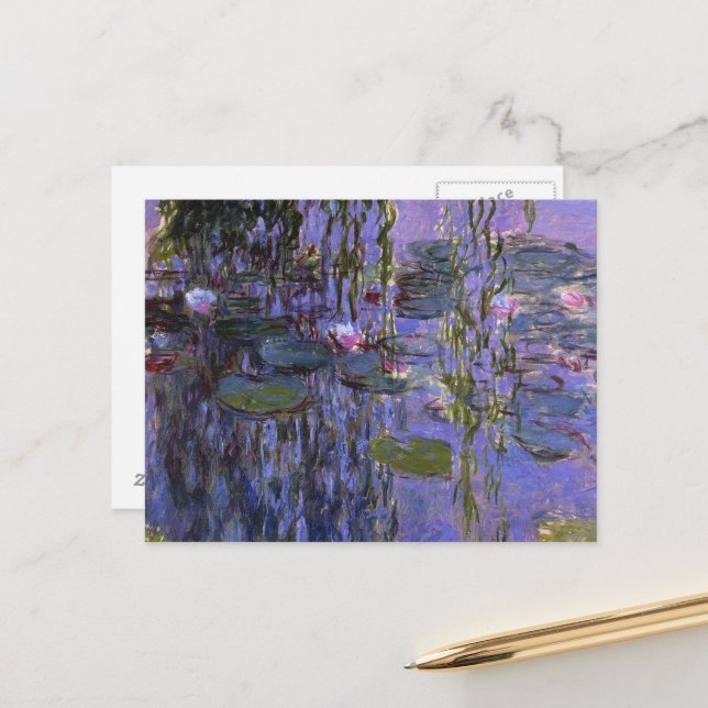 Postcard - Water Lillies (Front/Back In Situ)