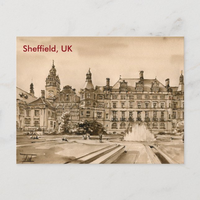 Postcard - Watercolour - Sheffield, UK (Front)