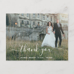 Postcard Wedding thank you + photo of the writing