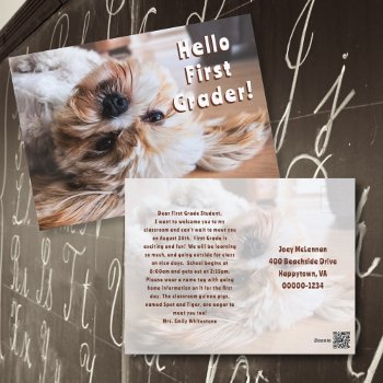 Postcard Welcome Students To Class Puppy by BlueHyd at Zazzle