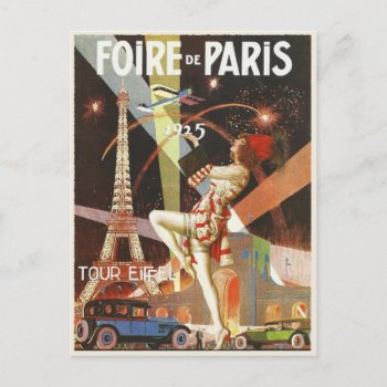Postcard With 1920's Paris Art Deco Print by cardland at Zazzle