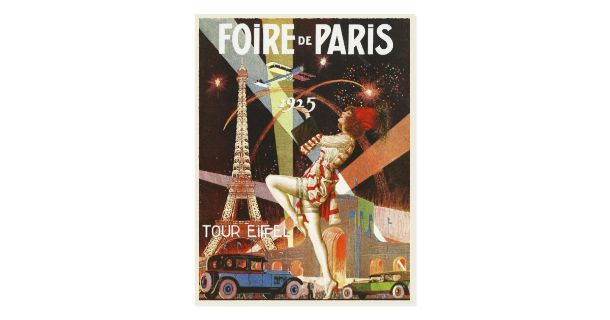 Postcard With 1920 S Paris Art Deco Print Zazzle Com
