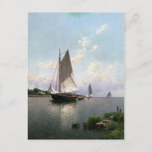 Postcard With Alfred Thompson Bricher Painting