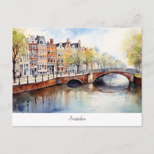 Postcard with Amsterdam Netherlands