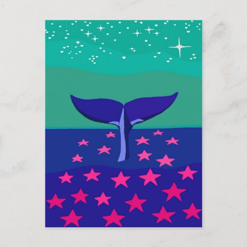 Postcard with beautiful picture of whale