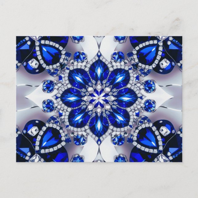 Postcard with Blue White Colors Design (Front)