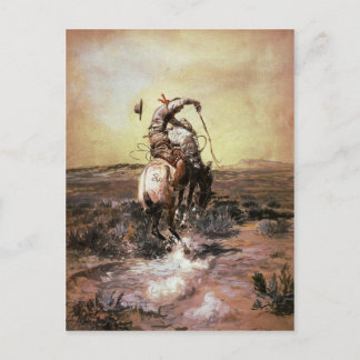 Postcard With Charles Marion Russell Painting
