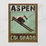 Postcard With Cool Aspen Ski Print at Zazzle
