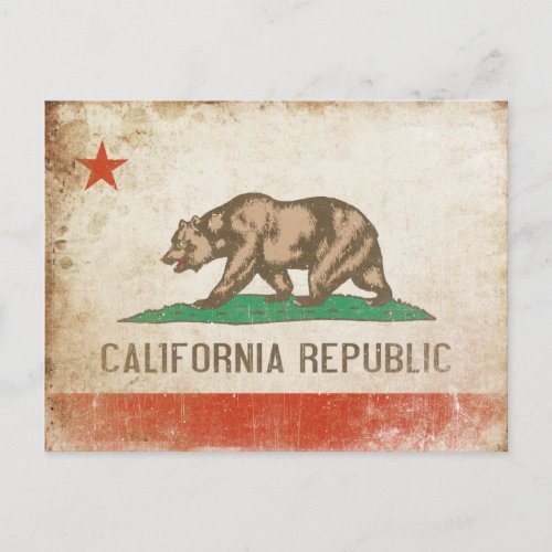 Postcard with Cool California Flag