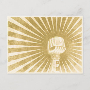 Postcard with Cool Vintage Microphone