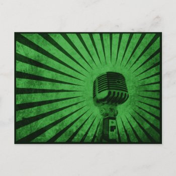Postcard With Cool Vintage Microphone by cardland at Zazzle