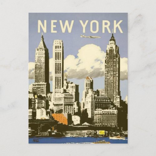 Postcard with Cool Vintage New York Print